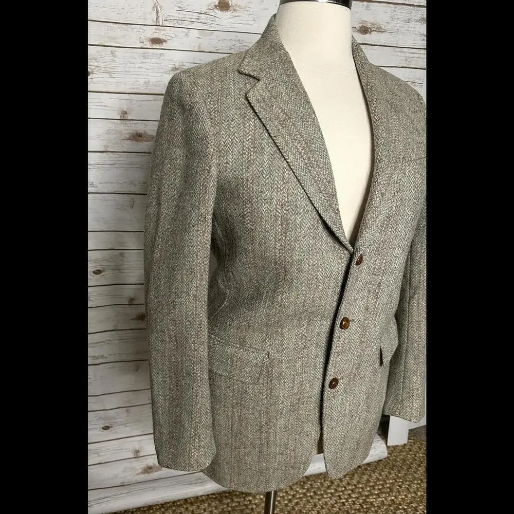 Vintage Asher Harris Tweed Union Made 100% Scottish wool blazer